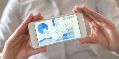 Using statistics business app on a smart phone